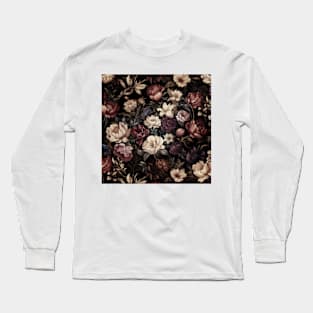 Gothic vintage flower print Long Sleeve T-Shirt